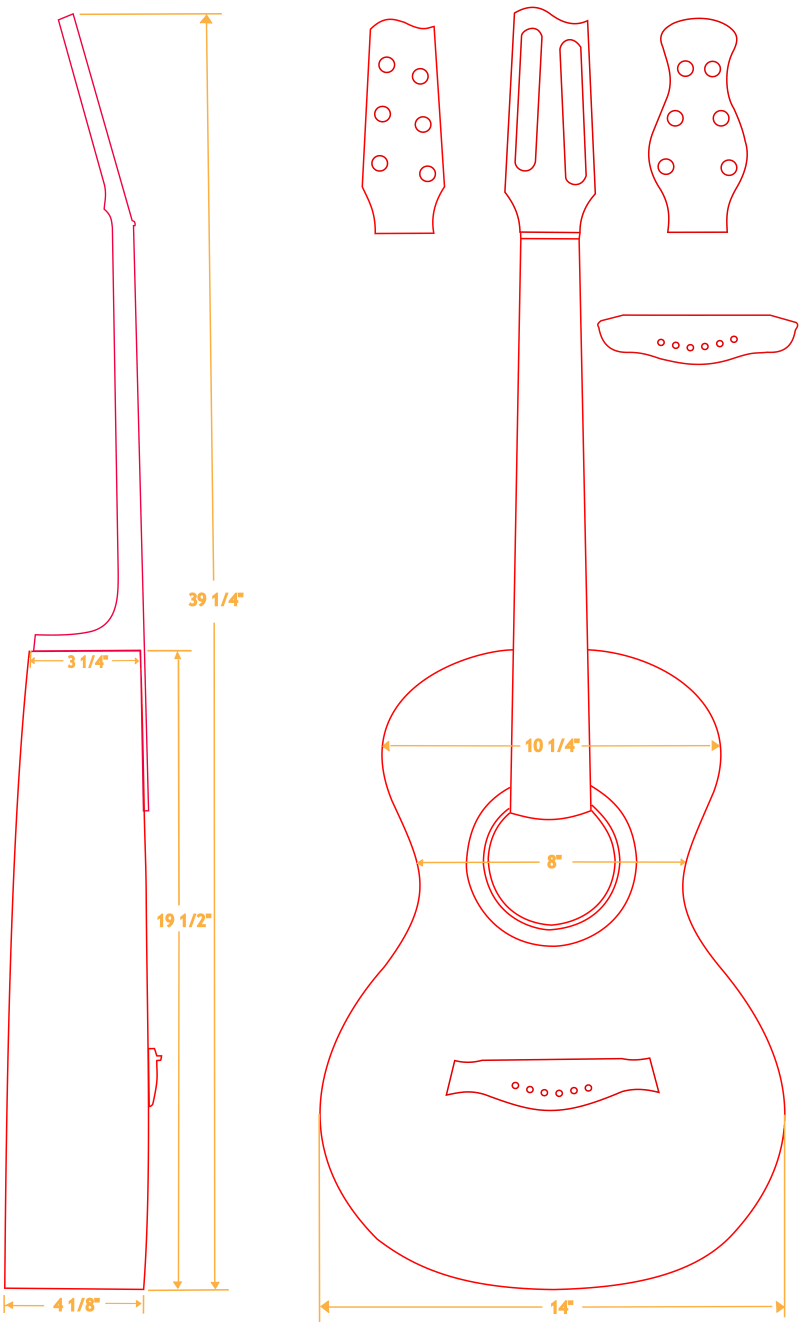 Piña Parlor Schematics Hatcher Guitars